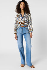 CRYSTELLE PRINTED FLUID BLOUSE