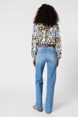 CRYSTELLE PRINTED FLUID BLOUSE