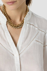 CRISTEL ECRU FINE EMBROIDERY SHIRT