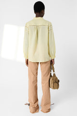 CRISTEL YELLOW FINE EMBROIDERY SHIRT
