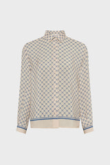 CLARIANE BLUE MONOGRAM FLOWING SHIRT