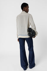 CLARIANE BLUE MONOGRAM FLOWING SHIRT