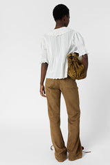 CEYLIA WHITE EMBROIDERED COTTON VOILE SHIRT