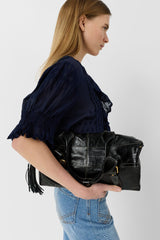 CEYLIA NAVY EMBROIDERED COTTON VOILE SHIRT