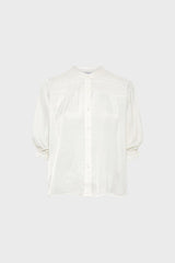 CATRINE ECRU SMOCKED SILK SHIRT