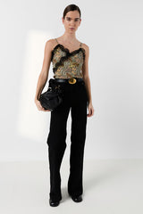 CHESSA FLORAL THIN STRAPS LACE TOP