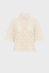 CAYLIE SHORT SLEEVE GUIPURE SHIRT