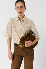 CAYLIE SHORT SLEEVE GUIPURE SHIRT