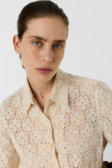 CAYLIE SHORT SLEEVE GUIPURE SHIRT