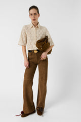 CAYLIE SHORT SLEEVE GUIPURE SHIRT
