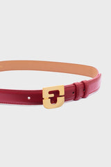 LE LAUREN RED SIGNATURE LEATHER BELT