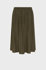 JULIAH GREEN PLEATED MIDI SKIRT
