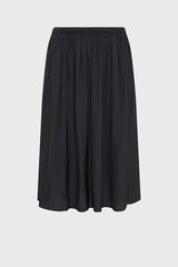 JULIAH BLACK PLEATED MIDI SKIRT
