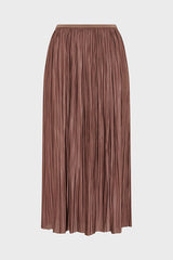 JOCELYNE ROPE PLEATED SILK MIDI SKIRT