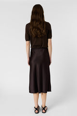 JOLANA CINNAMON MIDI SATIN SKIRT