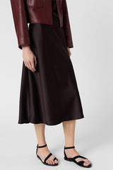 JOLANA CINNAMON MIDI SATIN SKIRT