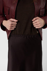 JOLANA CINNAMON MIDI SATIN SKIRT