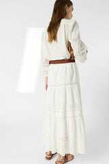 JALY ECRU EMBROIDERED COTTON SKIRT