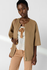 PRISSY REVERSIBLE FINE WOOL SHORT COAT