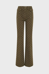 ANNA MONOGRAMMED FLARED JEANS