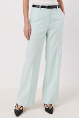 ANYA GREEN STRAIGHT SUIT TROUSERS