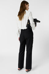 ATHEA BLACK 7/8 COTTON TROUSERS