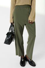 ALIETTE KHAKI GREEN FLUID 7/8 TROUSERS