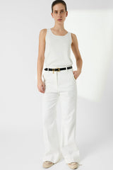 AUDEA FLARED COTTON TROUSERS