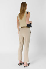 ALYA BEIGE TAILORED ELASTICATED BACK TROUSERS