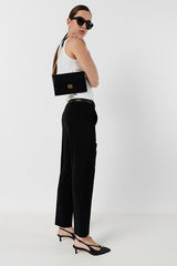ALYA BLACK TAILORED ELASTICATED BACK TROUSERS
