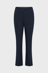 AURIA NAVY ELASTICATED BACK COTTON TROUSERS