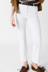 ADELA WHITE SLIM COTTON JEANS