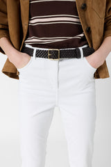 ADELA WHITE SLIM COTTON JEANS
