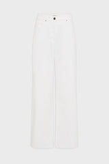 AELINA WHITE STRAIGHT WIDE JEANS