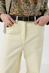 AELINA YELLOW STRAIGHT WIDE JEANS