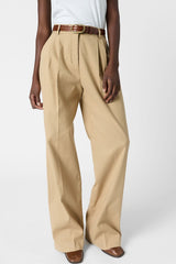 AZRA COTTON PLEATED TROUSERS