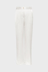 AMELYA ECRU FLOWING SILK TROUSERS