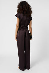 AMELYA CINNAMON FLOWING SILK TROUSERS