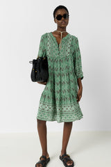 RIM GRAPHIC PRINT SHORT DRESS