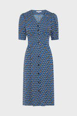 RIHANNE GRAPHIC PRINT FITTED DRESS