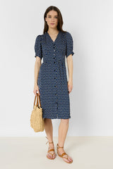 RIHANNE GRAPHIC PRINT FITTED DRESS