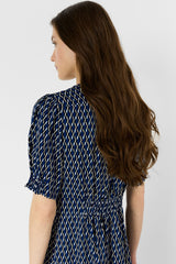 RIHANNE GRAPHIC PRINT FITTED DRESS