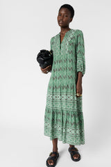 RIHAM LONG GRAPHIC PRINT DRESS