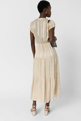 RIONNA GOLD LUREX LONG FITTED DRESS