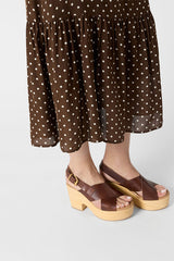 RACINE LONG SLEEVELESS POLKA DOTS DRESS