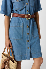 RANI STRAIGHT DENIM POCKETS DRESS