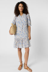 ROMIE FLOWERS RUFFLES SHORT DRESS