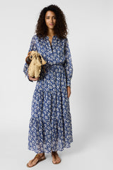 RUVIA FITTED FLOWERS MAXI DRESS