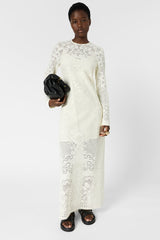 RIYANE ECRU LONG LACE DRESS