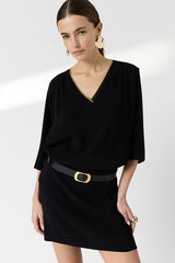 RAYSA MICROFIBER SHORT V DRESS